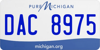 MI license plate DAC8975