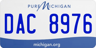 MI license plate DAC8976