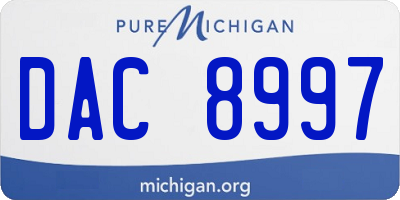 MI license plate DAC8997