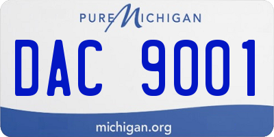 MI license plate DAC9001