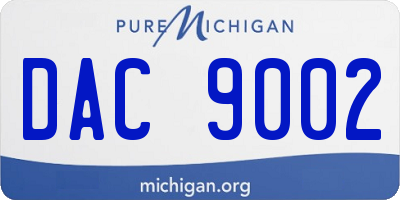 MI license plate DAC9002