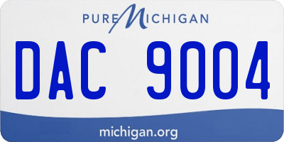 MI license plate DAC9004