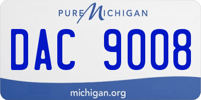 MI license plate DAC9008