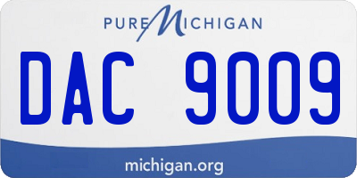 MI license plate DAC9009