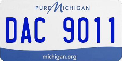 MI license plate DAC9011