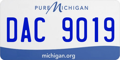 MI license plate DAC9019