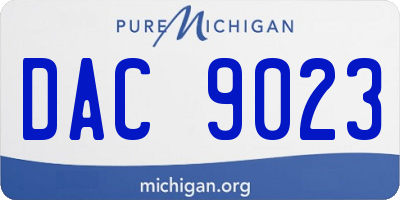 MI license plate DAC9023
