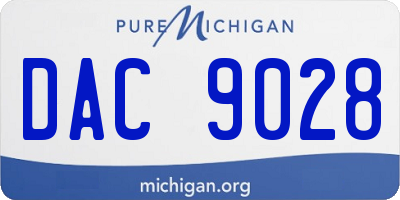 MI license plate DAC9028