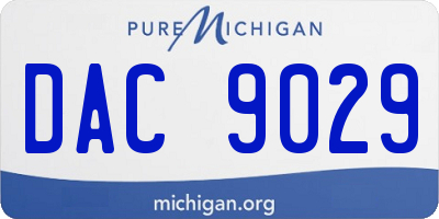 MI license plate DAC9029