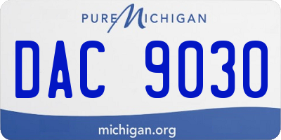 MI license plate DAC9030