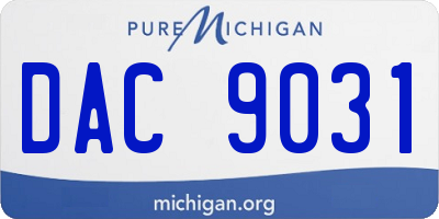 MI license plate DAC9031