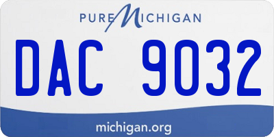 MI license plate DAC9032