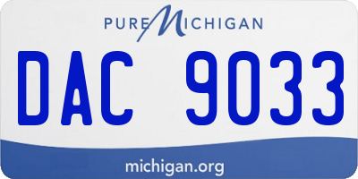 MI license plate DAC9033