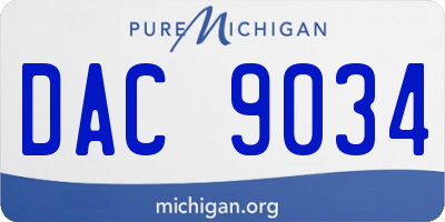 MI license plate DAC9034
