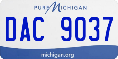 MI license plate DAC9037