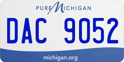 MI license plate DAC9052