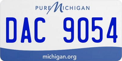 MI license plate DAC9054