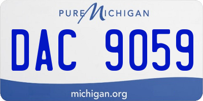 MI license plate DAC9059