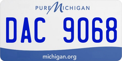 MI license plate DAC9068