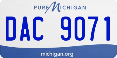 MI license plate DAC9071