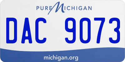 MI license plate DAC9073