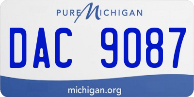 MI license plate DAC9087