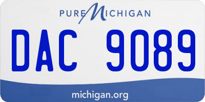 MI license plate DAC9089