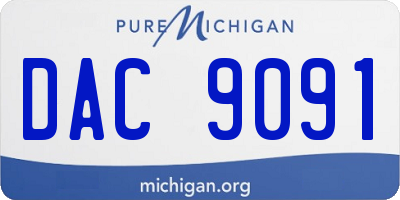 MI license plate DAC9091