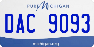 MI license plate DAC9093