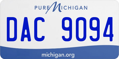 MI license plate DAC9094