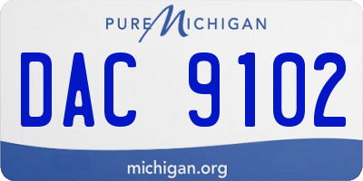 MI license plate DAC9102