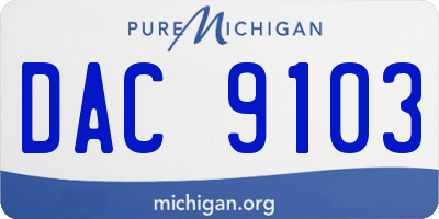 MI license plate DAC9103