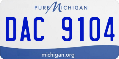 MI license plate DAC9104