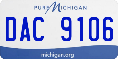 MI license plate DAC9106