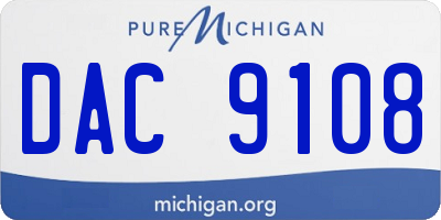 MI license plate DAC9108