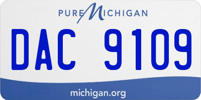 MI license plate DAC9109