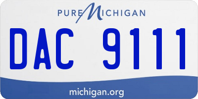MI license plate DAC9111