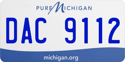 MI license plate DAC9112
