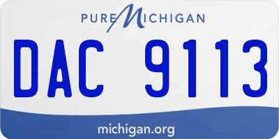 MI license plate DAC9113