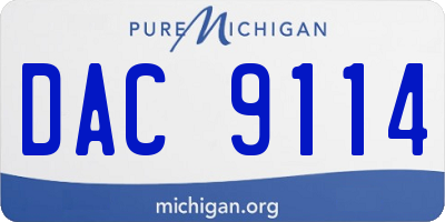 MI license plate DAC9114