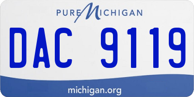 MI license plate DAC9119