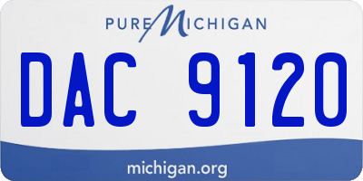 MI license plate DAC9120