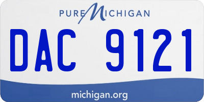 MI license plate DAC9121