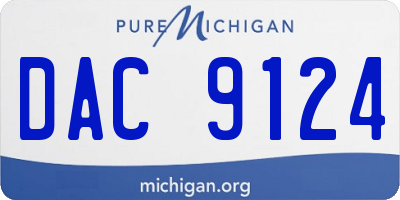 MI license plate DAC9124