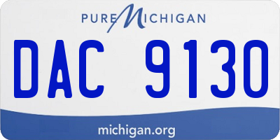 MI license plate DAC9130
