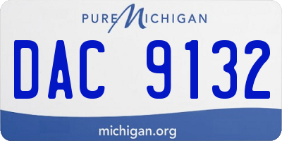 MI license plate DAC9132
