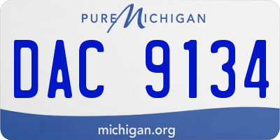 MI license plate DAC9134