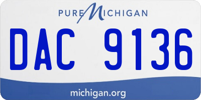 MI license plate DAC9136