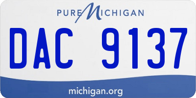 MI license plate DAC9137