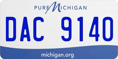 MI license plate DAC9140